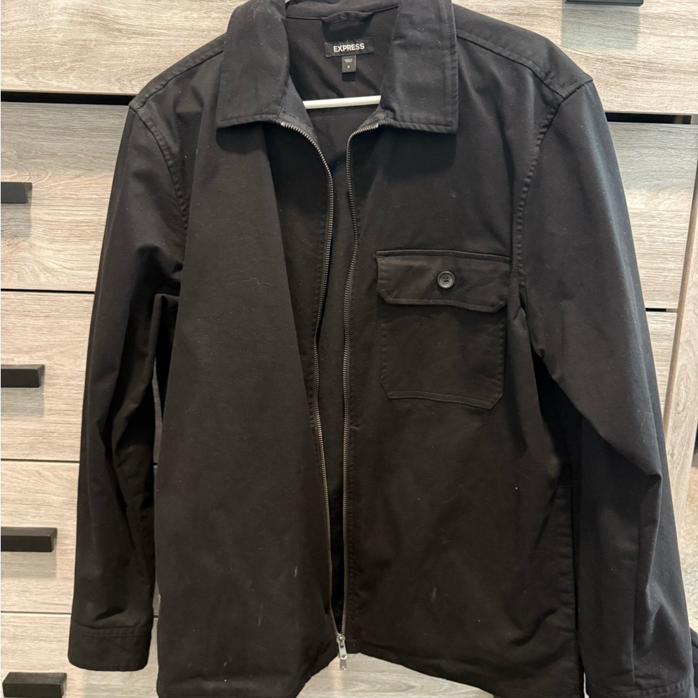 Express Men's Classic Black Shirt Jacket